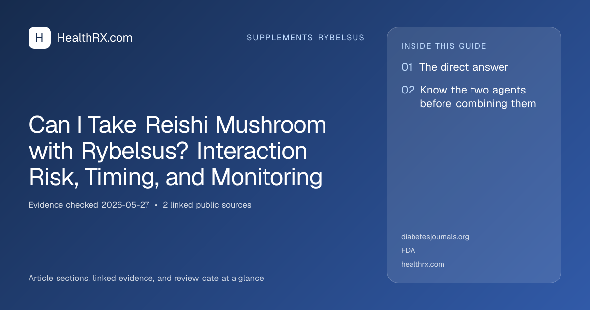 Evidence overview for Can I Take Reishi Mushroom with Rybelsus? Interaction Risk, Timing, and Monitoring