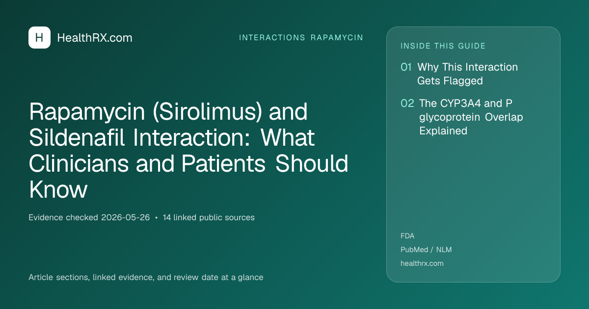 Evidence overview for interactions rapamycin: Rapamycin (Sirolimus) and Sildenafil Interaction: What Clinicians and Patients Should Know