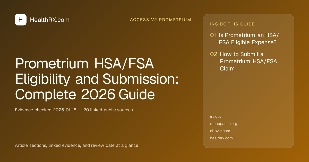 Evidence overview for Prometrium HSA/FSA Eligibility and Submission: Complete 2026 Guide