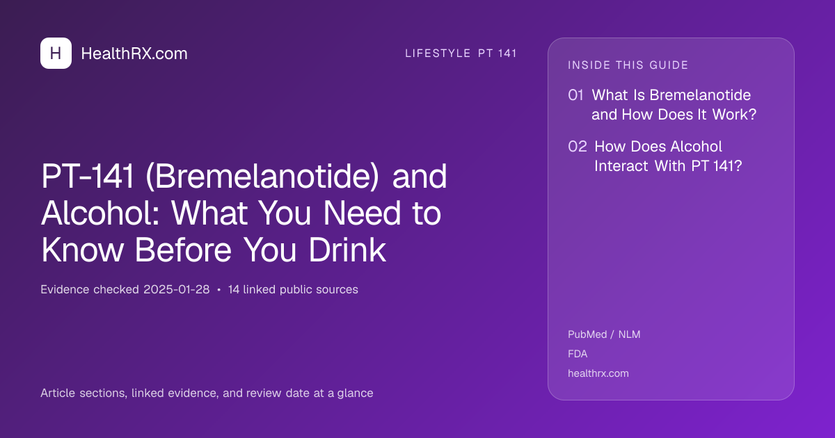 Evidence overview for lifestyle pt 141: PT-141 (Bremelanotide) and Alcohol: What You Need to Know Before You Drink