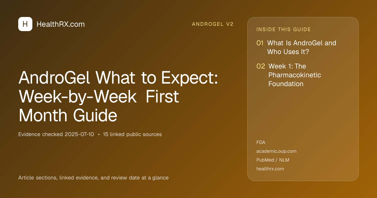 Evidence overview for AndroGel What to Expect: Week-by-Week First Month Guide