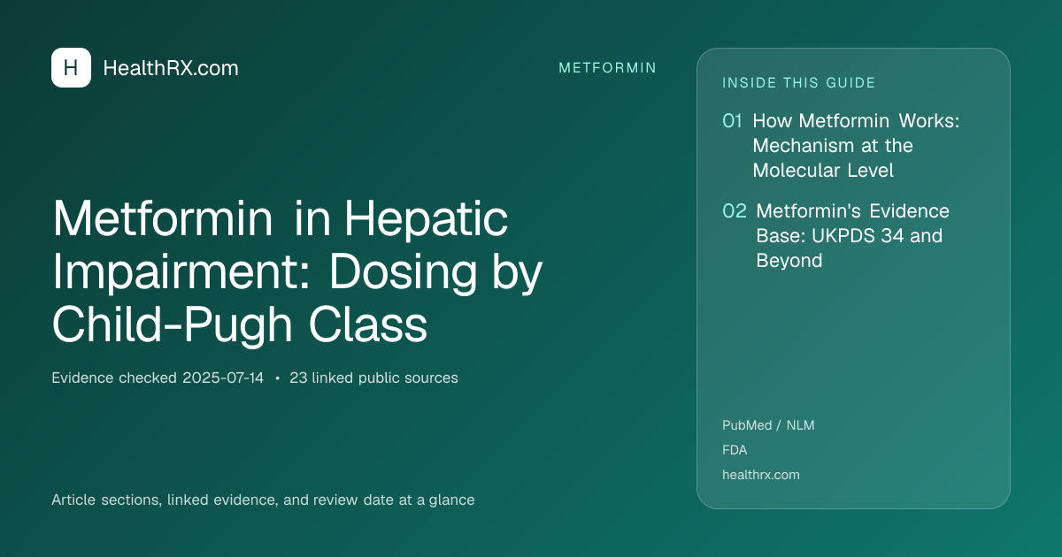 Evidence overview for Metformin in Hepatic Impairment: Dosing by Child-Pugh Class