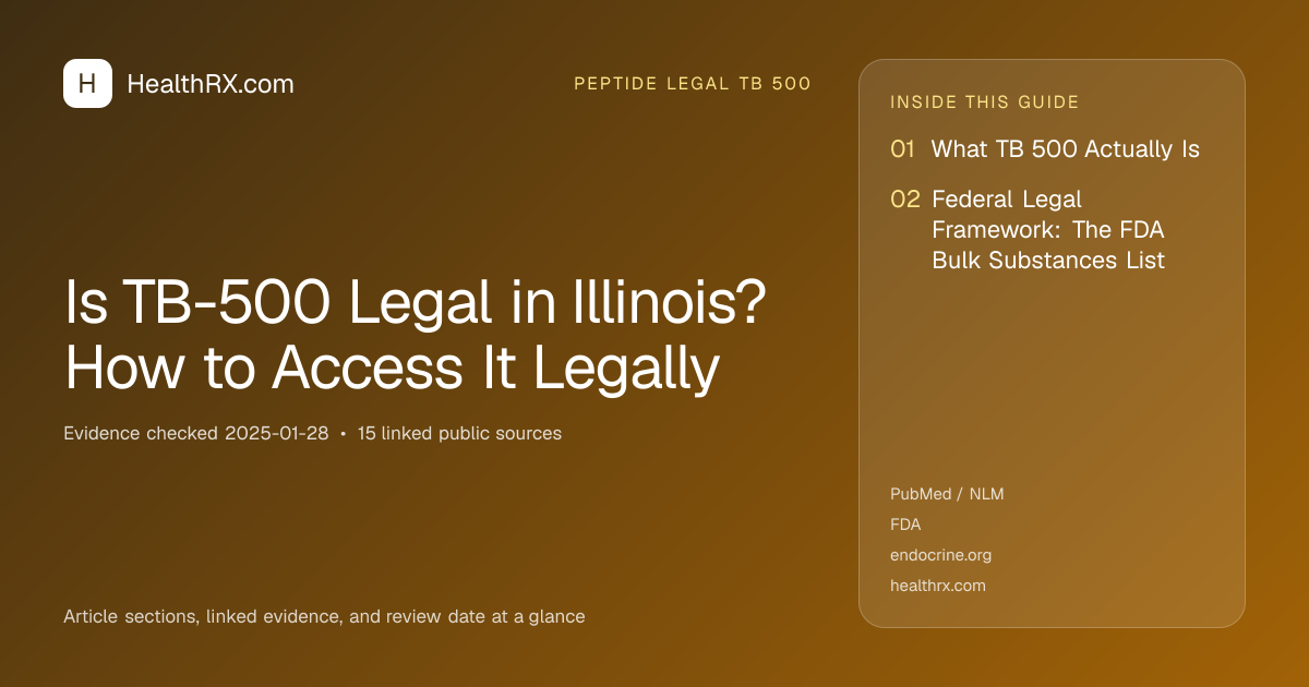 Evidence overview for Is TB-500 Legal in Illinois? How to Access It Legally