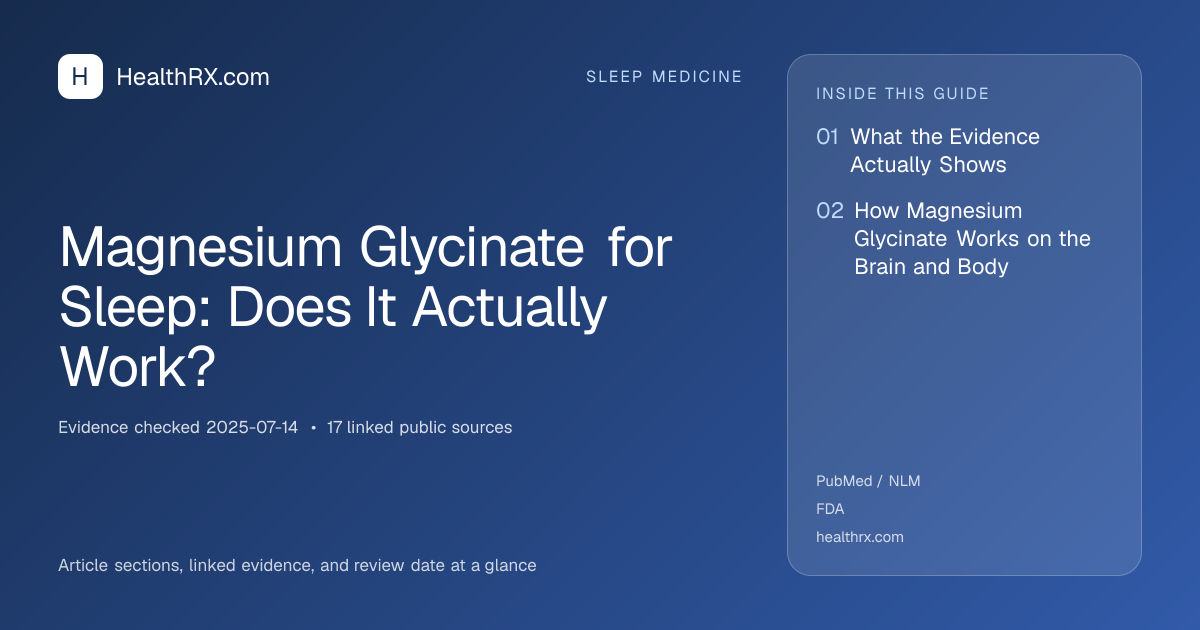 Evidence overview for sleep medicine: Magnesium Glycinate for Sleep: Does It Actually Work?