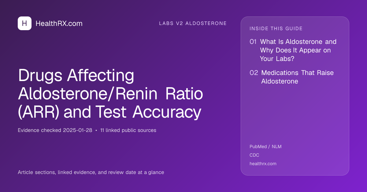 Evidence overview for Drugs Affecting Aldosterone/Renin Ratio (ARR) and Test Accuracy