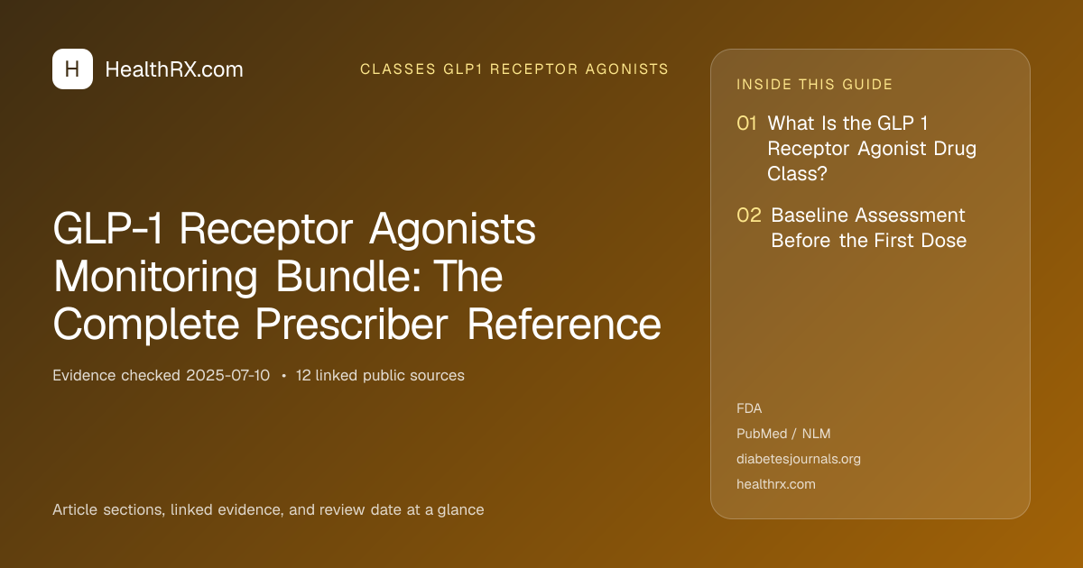 Evidence overview for GLP-1 Receptor Agonists Monitoring Bundle: The Complete Prescriber Reference