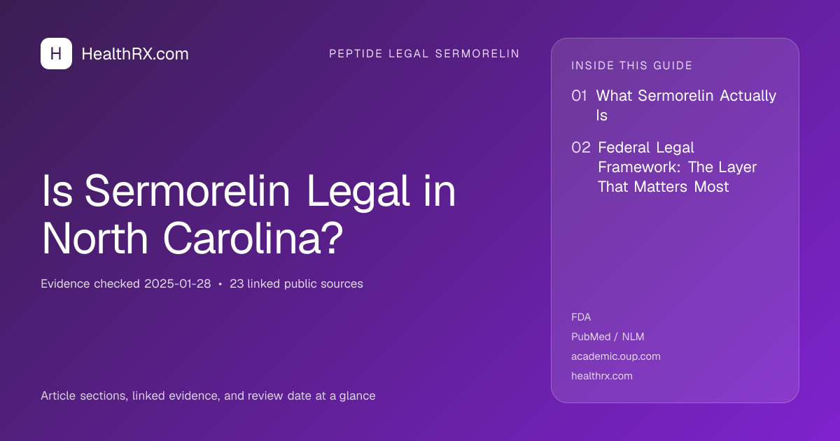Evidence overview for Is Sermorelin Legal in North Carolina?
