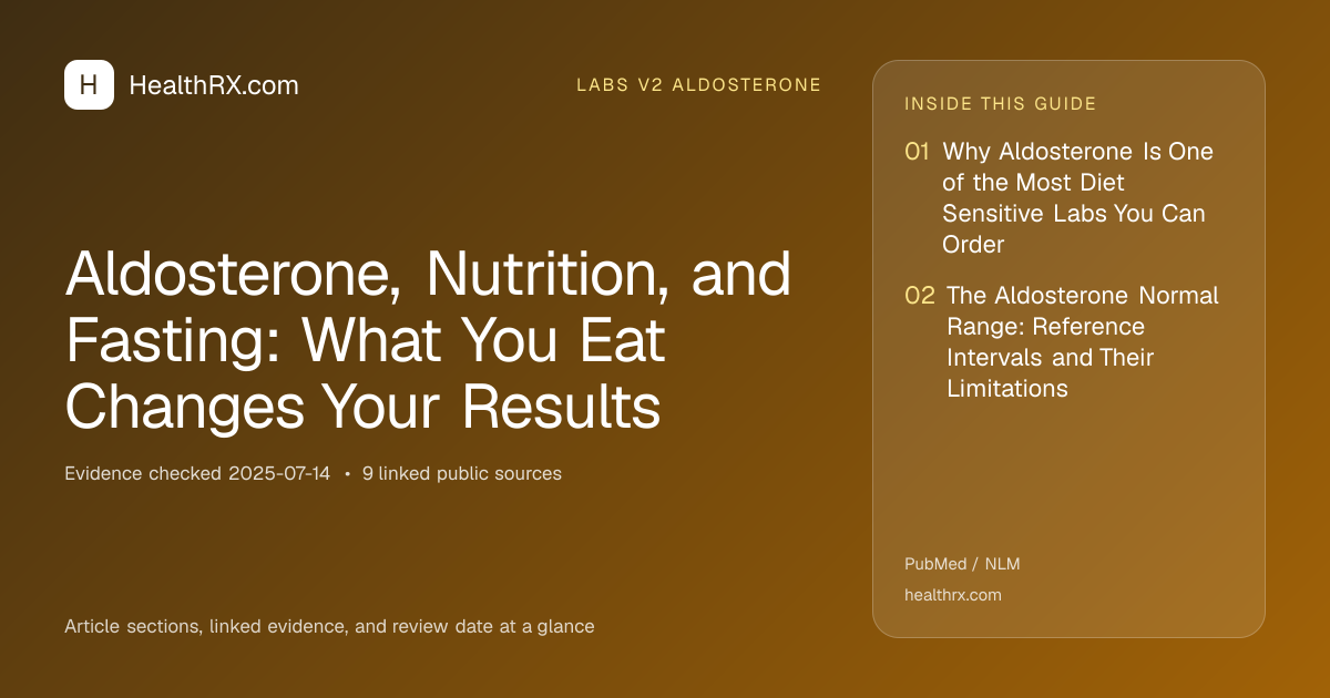 Evidence overview for Aldosterone, Nutrition, and Fasting: What You Eat Changes Your Results