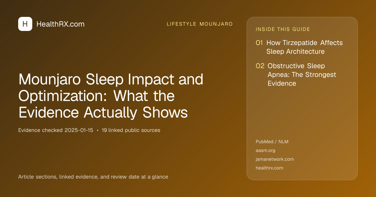 Evidence overview for Mounjaro Sleep Impact and Optimization: What the Evidence Actually Shows
