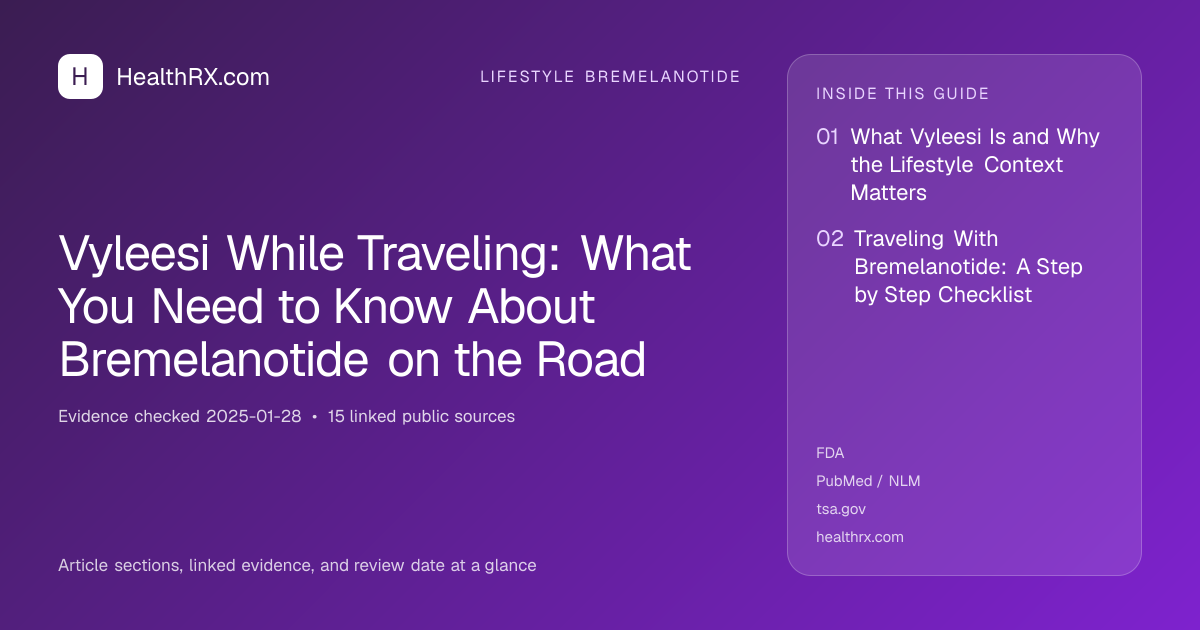 Evidence overview for lifestyle bremelanotide: Vyleesi While Traveling: What You Need to Know About Bremelanotide on the Road