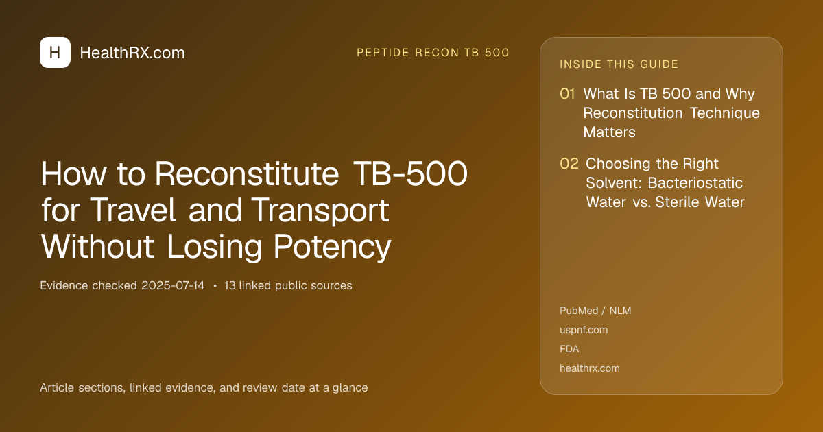 Evidence overview for How to Reconstitute TB-500 for Travel and Transport Without Losing Potency