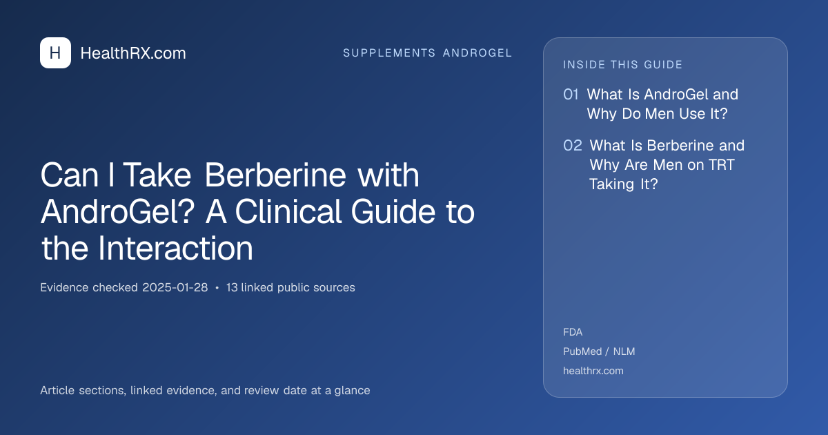 Evidence overview for Can I Take Berberine with AndroGel? A Clinical Guide to the Interaction