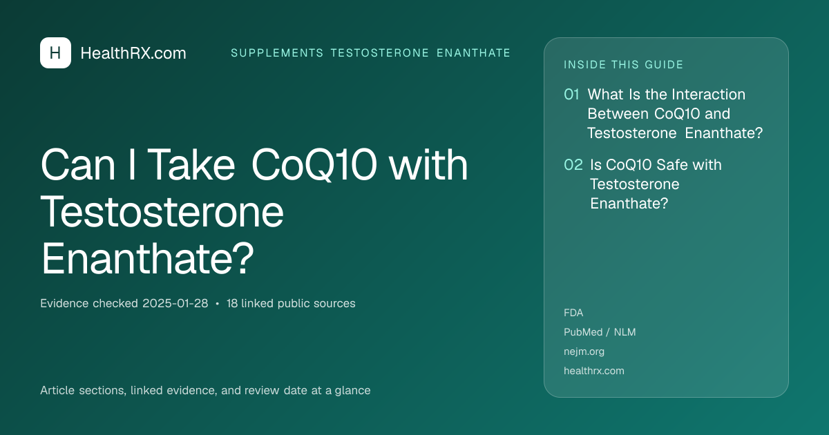 Evidence overview for Can I Take CoQ10 with Testosterone Enanthate?