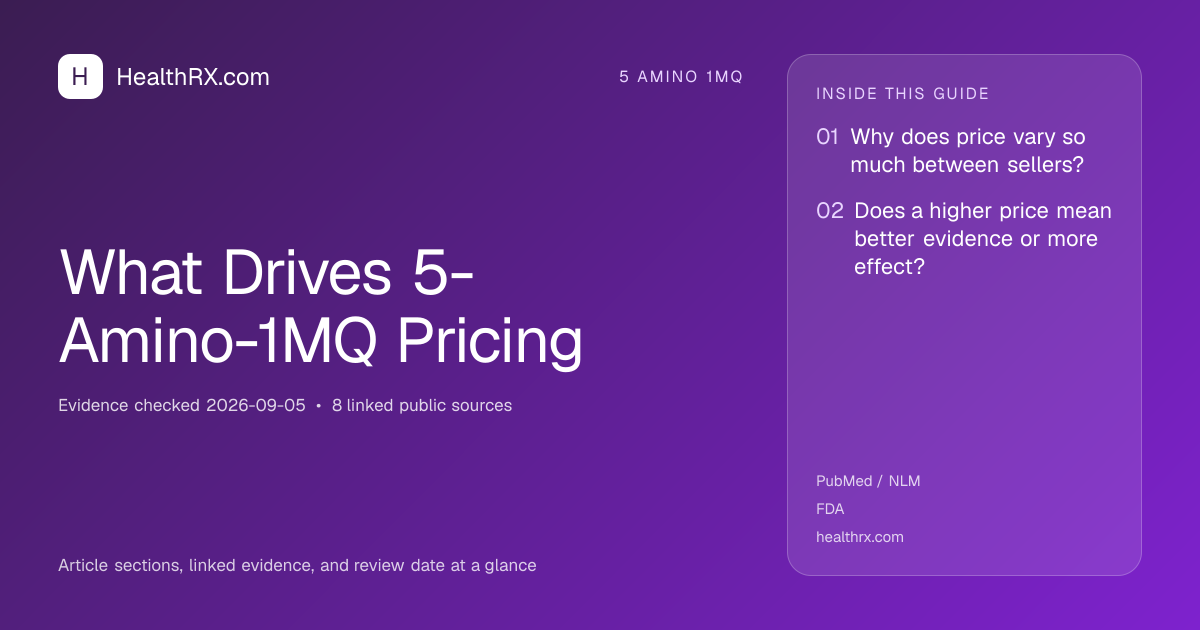 Evidence overview for What Drives 5-Amino-1MQ Pricing