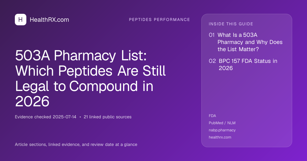 Evidence overview for 503A Pharmacy List: Which Peptides Are Still Legal to Compound in 2026