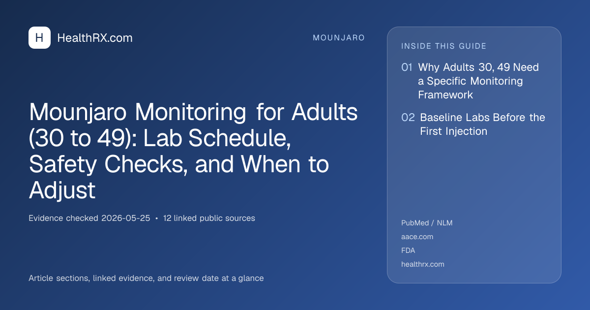 Evidence overview for Mounjaro Monitoring for Adults (30 to 49): Lab Schedule, Safety Checks, and When to Adjust