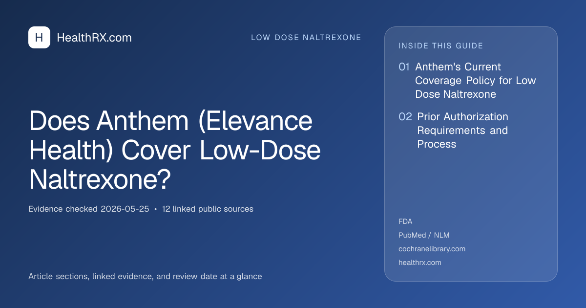 Evidence overview for Does Anthem (Elevance Health) Cover Low-Dose Naltrexone?