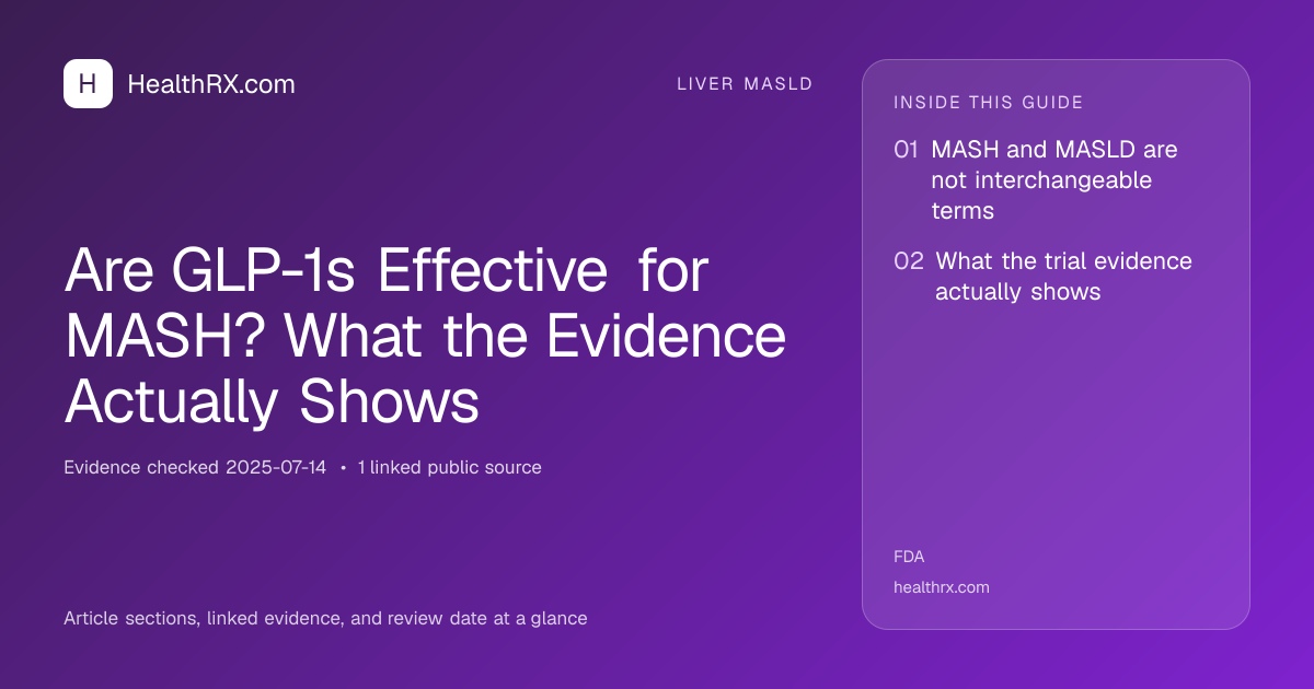 Evidence overview for Are GLP-1s Effective for MASH? What the Evidence Actually Shows
