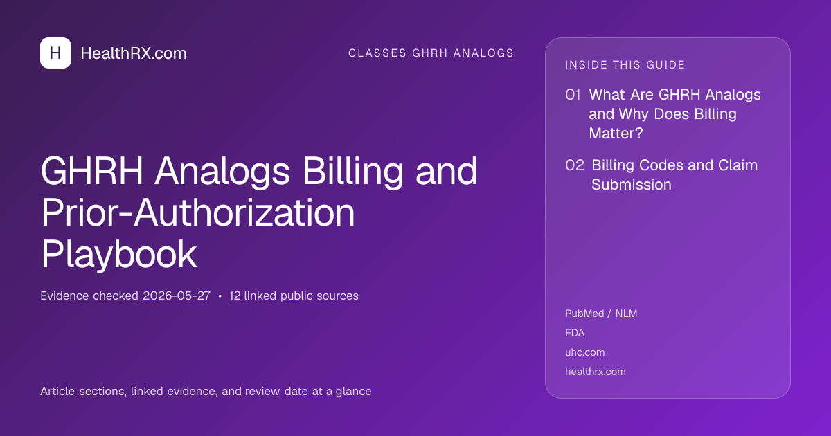 Evidence overview for GHRH Analogs Billing and Prior-Authorization Playbook
