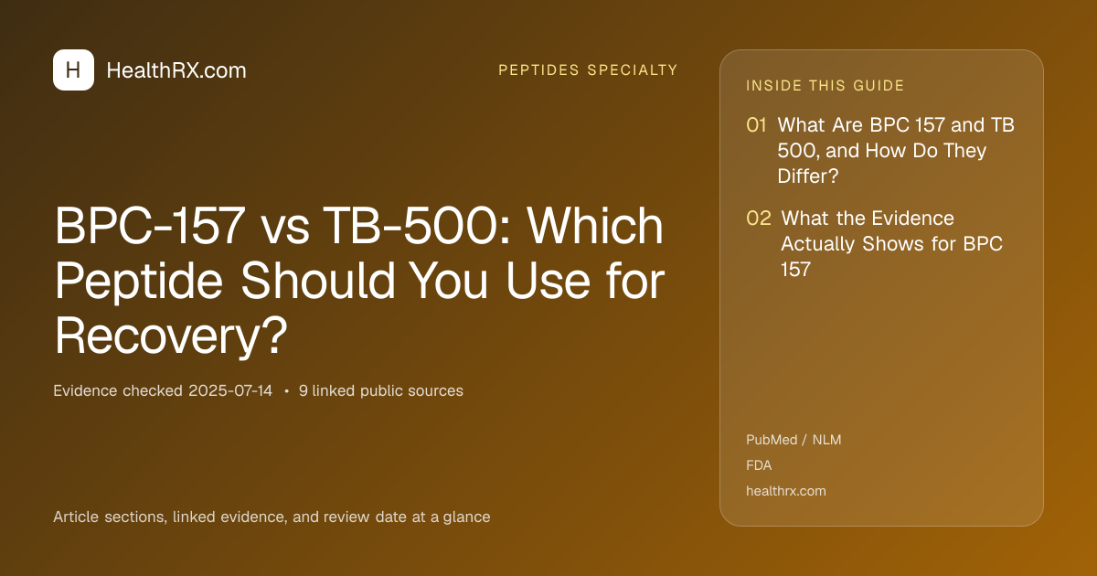 Evidence overview for BPC-157 vs TB-500: Which Peptide Should You Use for Recovery?