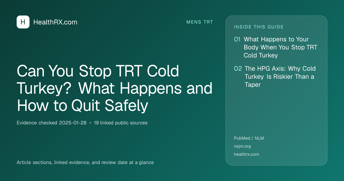Evidence overview for Can You Stop TRT Cold Turkey? What Happens and How to Quit Safely