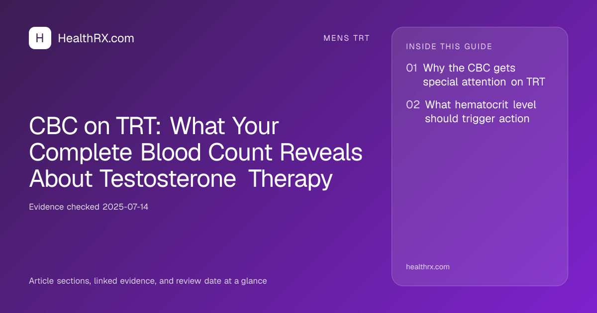 Evidence overview for CBC on TRT: What Your Complete Blood Count Reveals About Testosterone Therapy