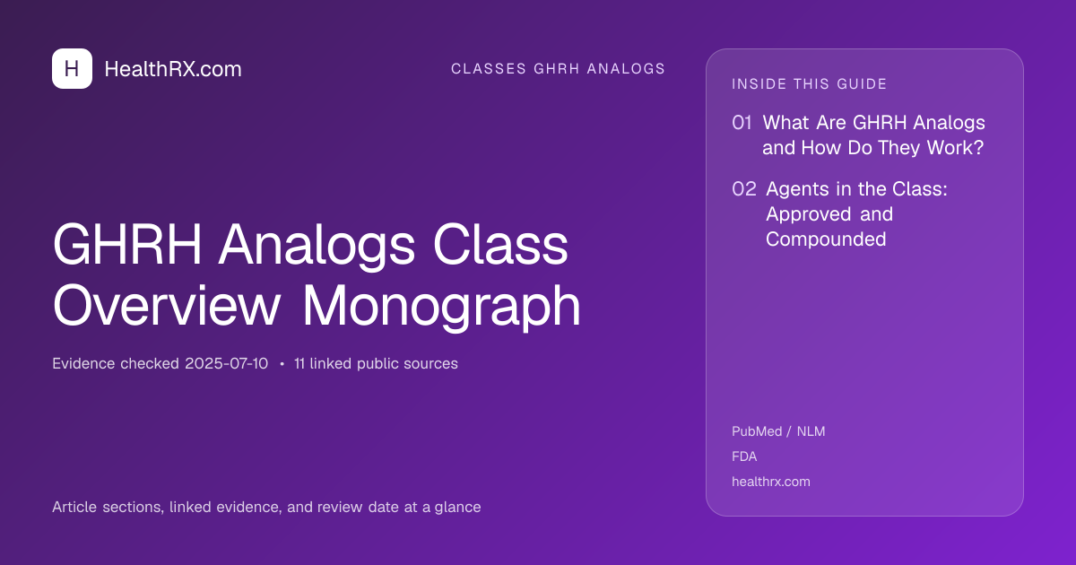 Evidence overview for GHRH Analogs Class Overview Monograph