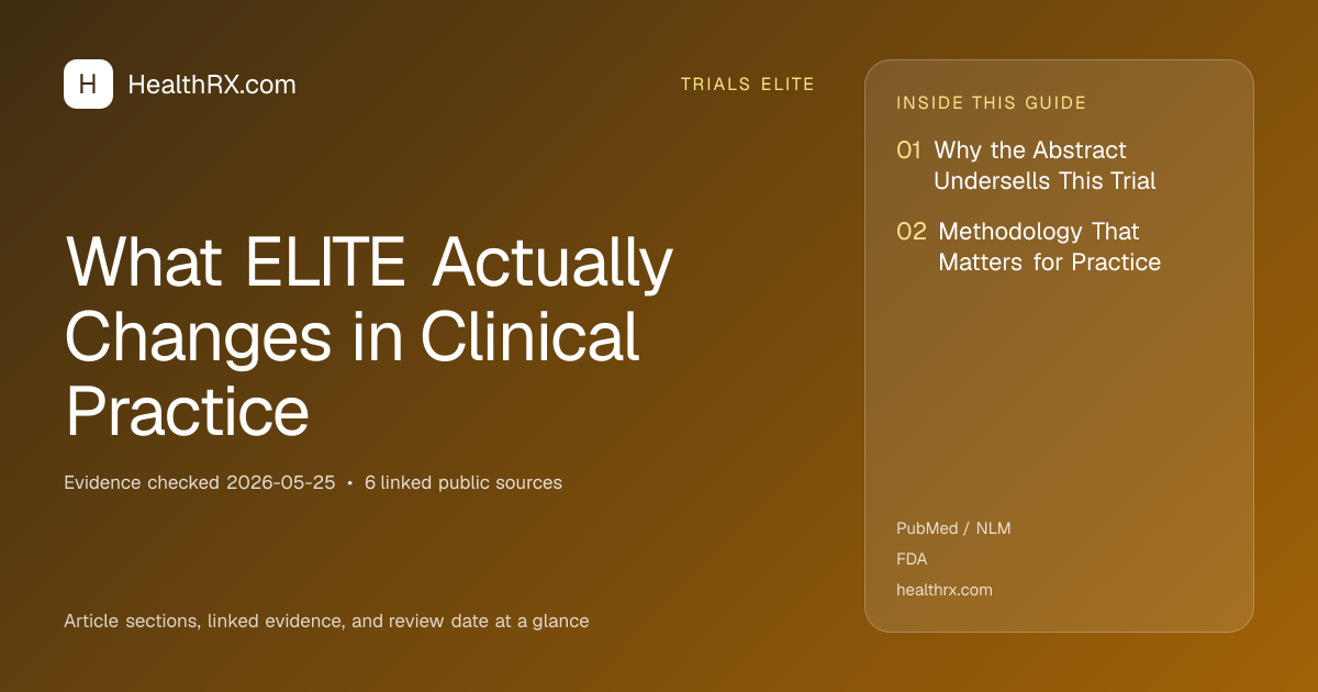 Evidence overview for What ELITE Actually Changes in Clinical Practice
