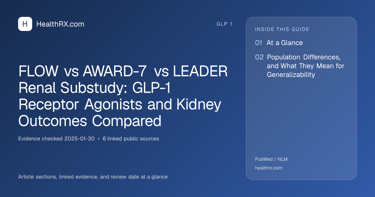 Evidence overview for FLOW vs AWARD-7 vs LEADER Renal Substudy: GLP-1 Receptor Agonists and Kidney Outcomes Compared