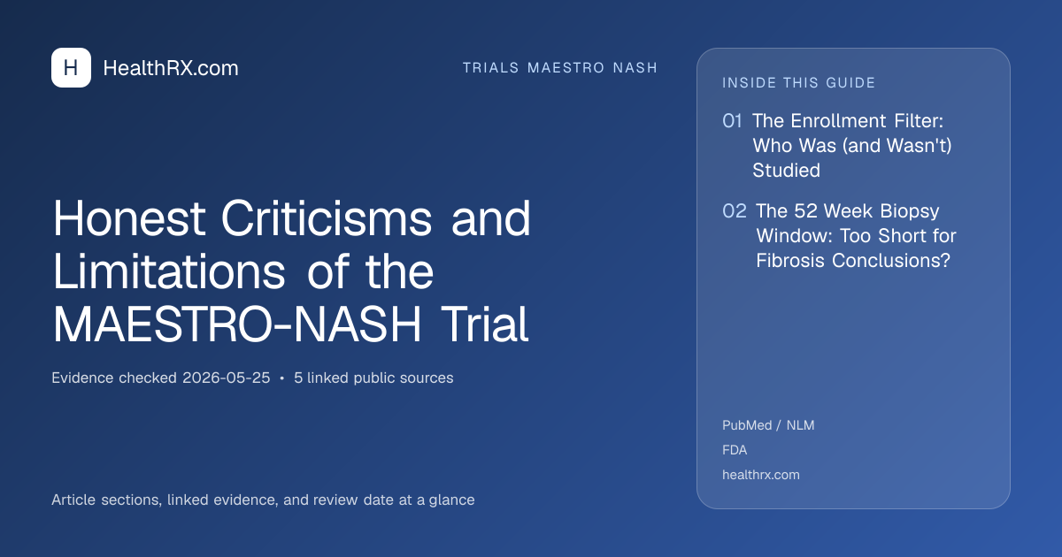 Evidence overview for trials maestro nash: Honest Criticisms and Limitations of the MAESTRO-NASH Trial