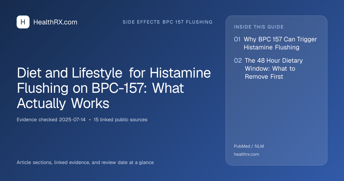 Evidence overview for Diet and Lifestyle for Histamine Flushing on BPC-157: What Actually Works