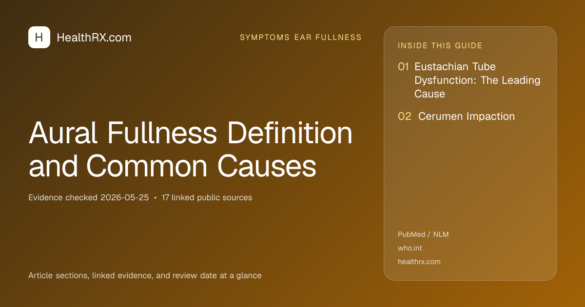 Evidence overview for symptoms ear fullness: Aural Fullness Definition and Common Causes