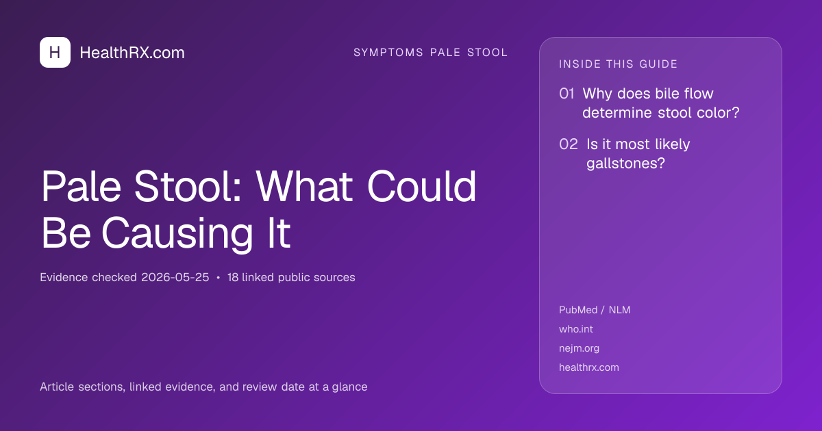 Evidence overview for symptoms pale stool: Pale Stool: What Could Be Causing It
