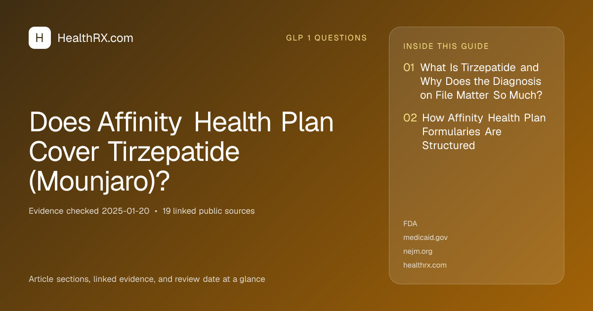 Evidence overview for Does Affinity Health Plan Cover Tirzepatide (Mounjaro)?