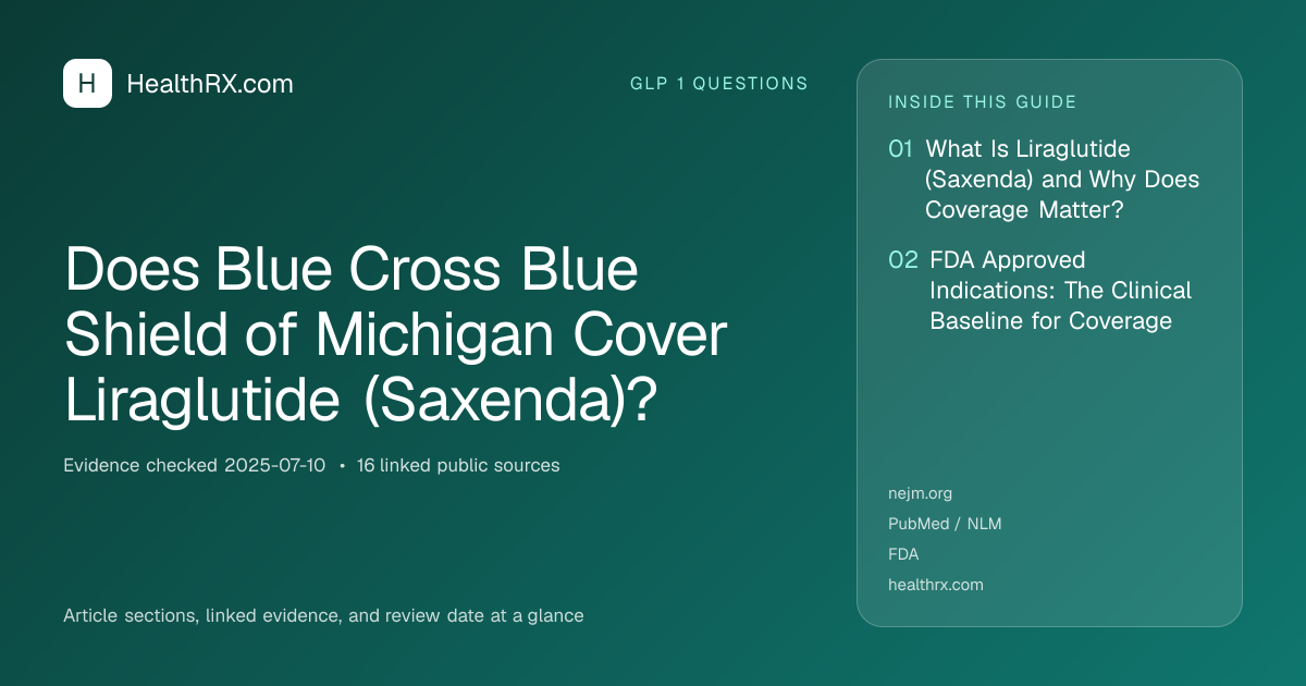 Evidence overview for Does Blue Cross Blue Shield of Michigan Cover Liraglutide (Saxenda)?