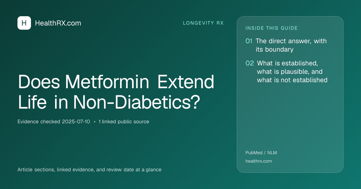 Evidence overview for longevity rx: Does Metformin Extend Life in Non-Diabetics?