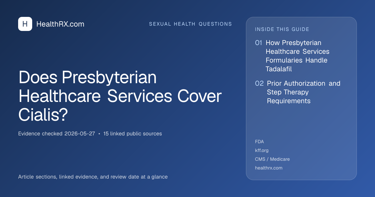 Evidence overview for Does Presbyterian Healthcare Services Cover Cialis?