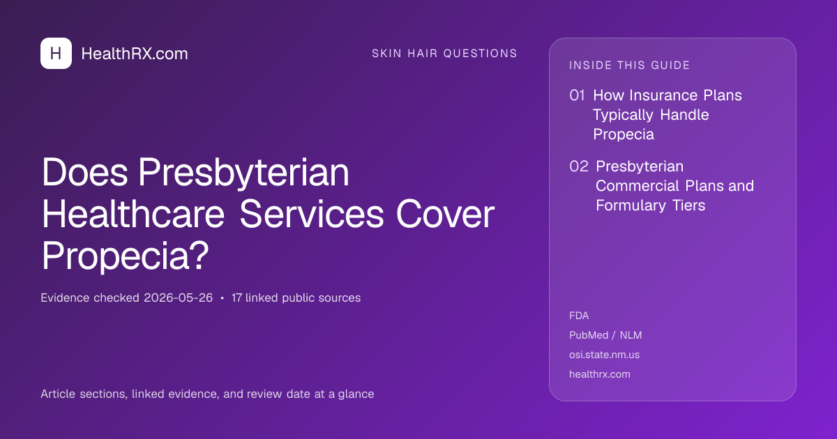 Evidence overview for Does Presbyterian Healthcare Services Cover Propecia?