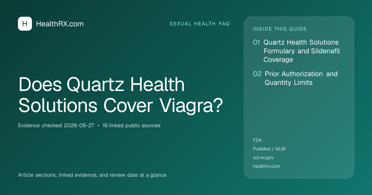 Evidence overview for Does Quartz Health Solutions Cover Viagra?