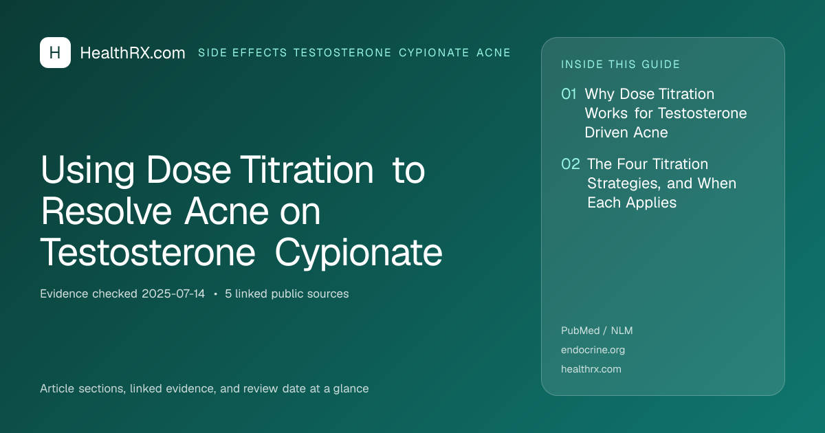 Evidence overview for Using Dose Titration to Resolve Acne on Testosterone Cypionate