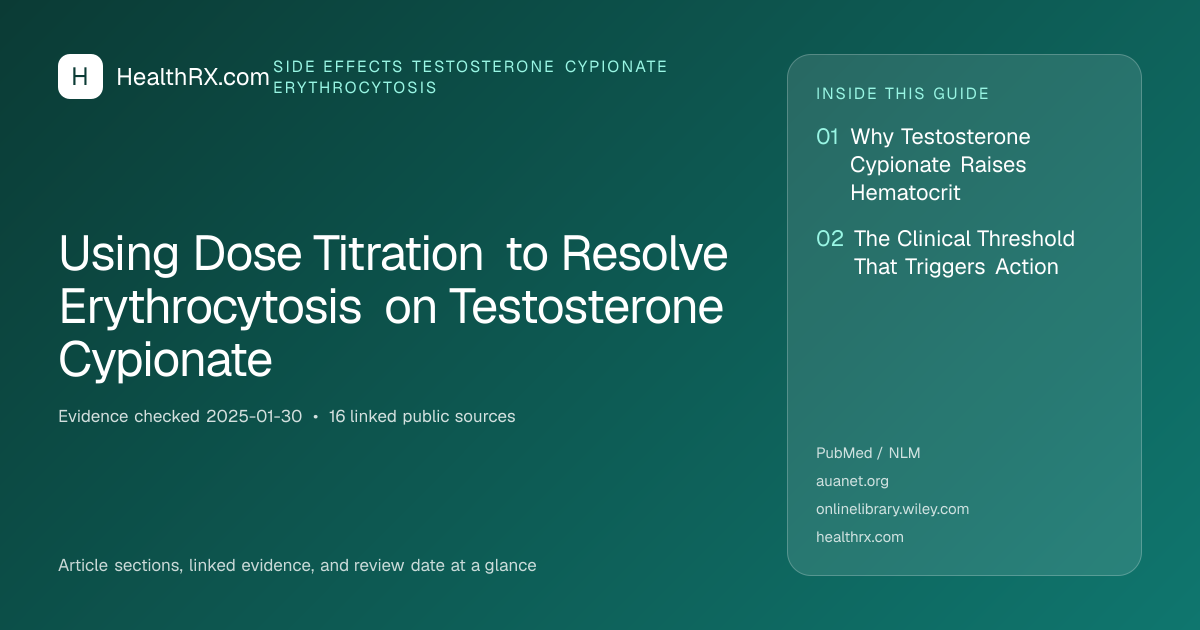 Evidence overview for Using Dose Titration to Resolve Erythrocytosis on Testosterone Cypionate