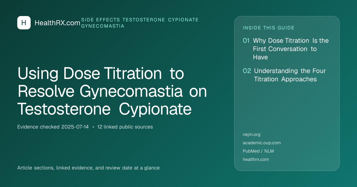 Evidence overview for Using Dose Titration to Resolve Gynecomastia on Testosterone Cypionate
