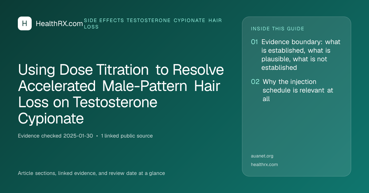 Evidence overview for Using Dose Titration to Resolve Accelerated Male-Pattern Hair Loss on Testosterone Cypionate