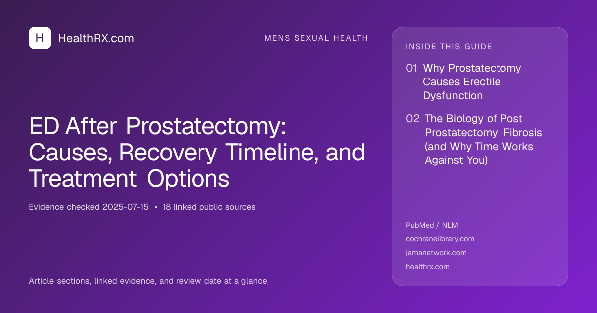 Evidence overview for mens sexual health: ED After Prostatectomy: Causes, Recovery Timeline, and Treatment Options