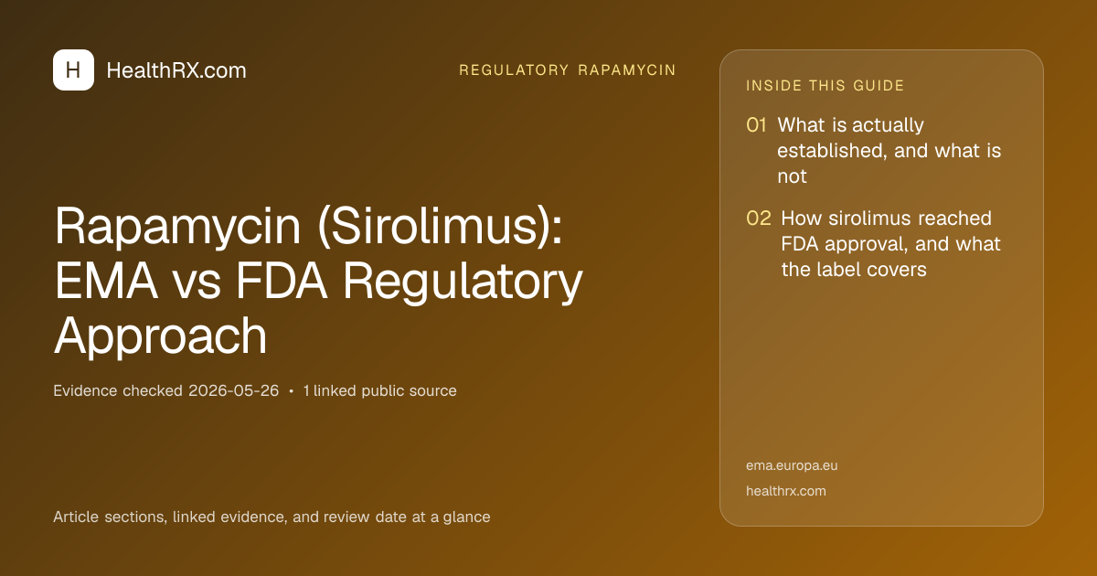 Evidence overview for Rapamycin (Sirolimus): EMA vs FDA Regulatory Approach