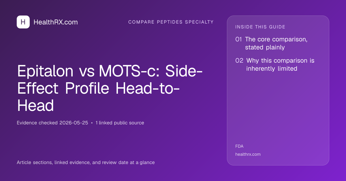 Evidence overview for Epitalon vs MOTS-c: Side-Effect Profile Head-to-Head