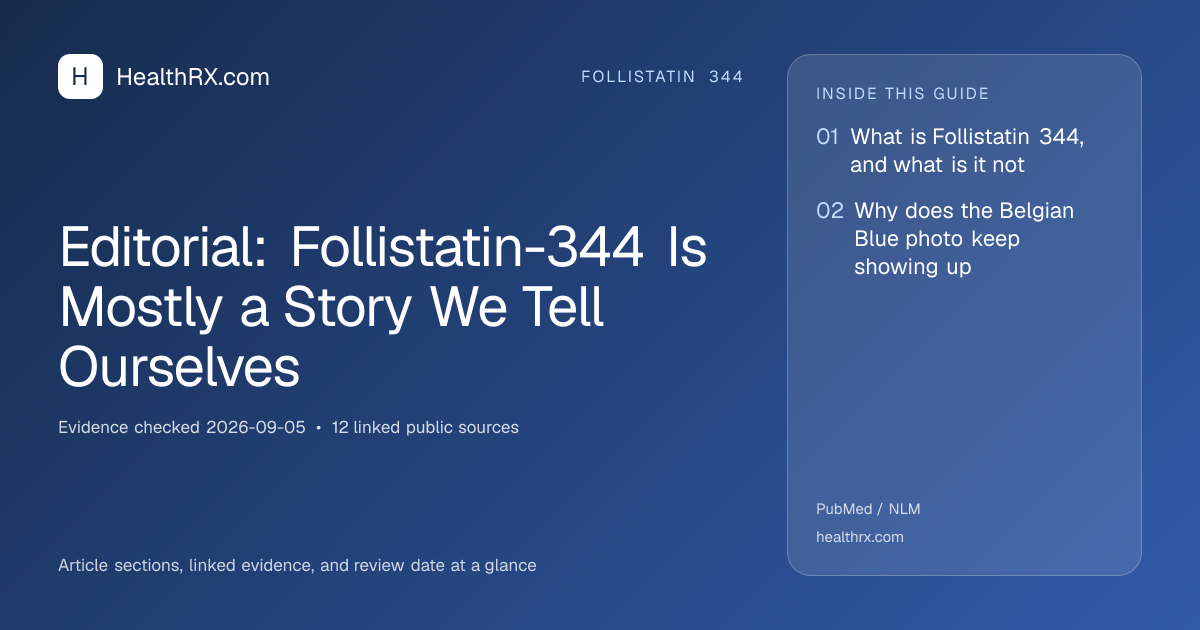Evidence overview for follistatin 344: Editorial: Follistatin-344 Is Mostly a Story We Tell Ourselves