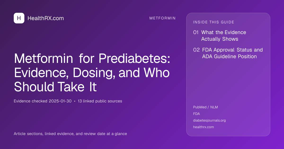 Evidence overview for metformin: Metformin for Prediabetes: Evidence, Dosing, and Who Should Take It