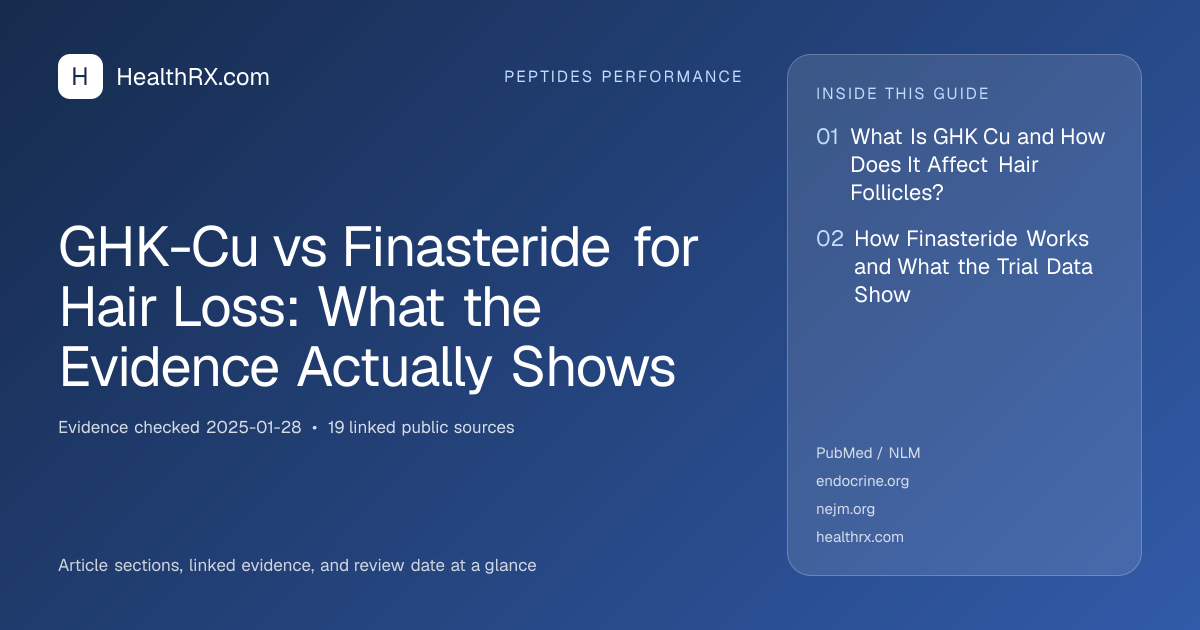 Evidence overview for GHK-Cu vs Finasteride for Hair Loss: What the Evidence Actually Shows