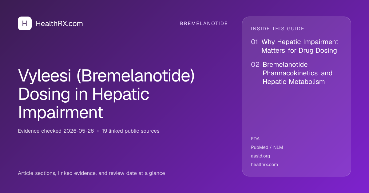 Evidence overview for Vyleesi (Bremelanotide) Dosing in Hepatic Impairment